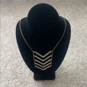 Elegant Silver & Gold Chevron Necklace